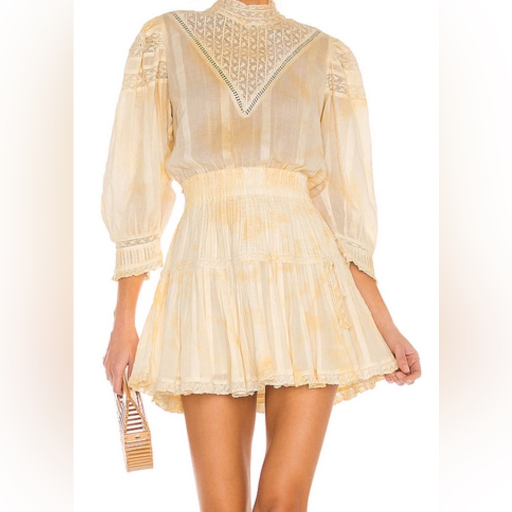 LoveShackFancy Viola Dress in Lemon Drop